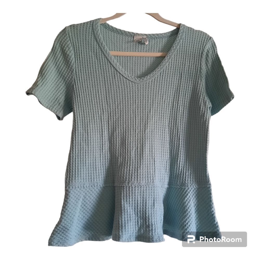 Paper Crane Waffle Peplum Top
